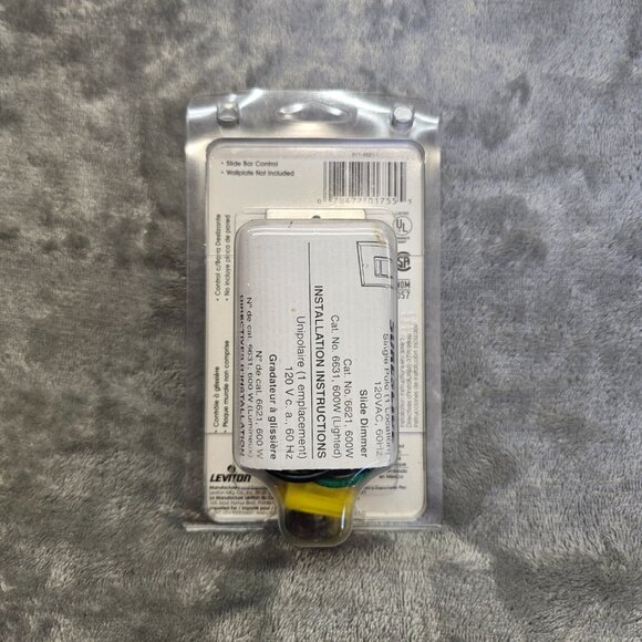 Leviton 611-6621-I  Decora Sureslide 600W Dimmer Switch Ivory - Picture 2 of 11